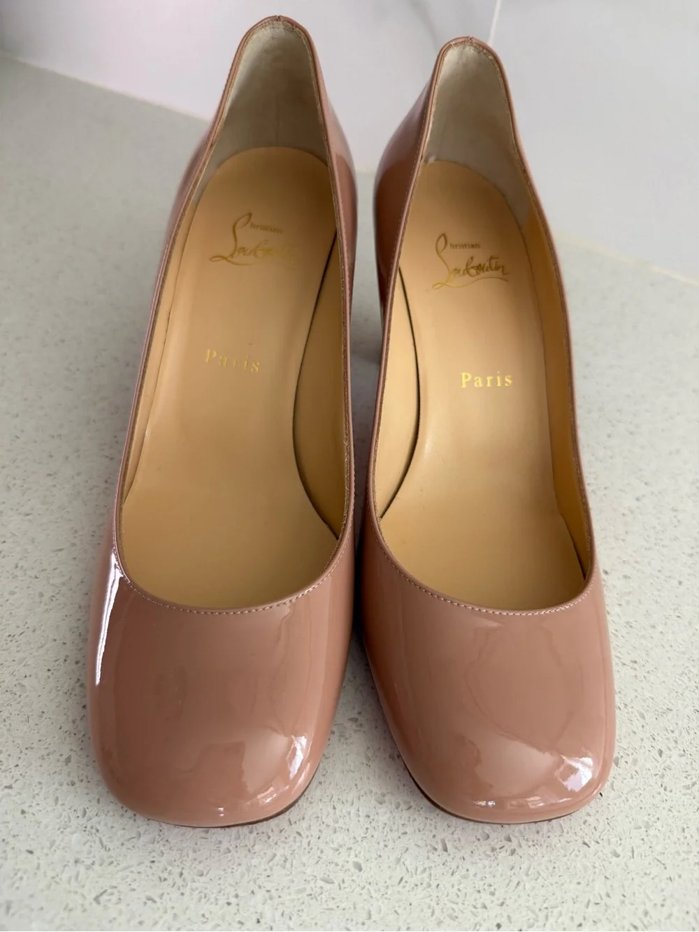 CHRISTIAN LOUBOUTIN Cadrilla Patent leather Block-Heel 70mm Pumps
